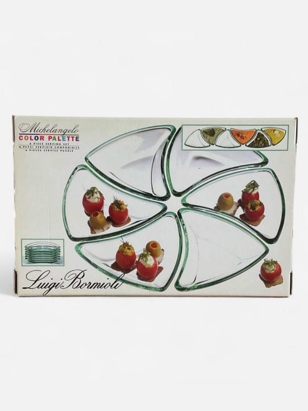 VINTAGE Luigi Bormioli “Michelangelo Color Palette” Platter Set